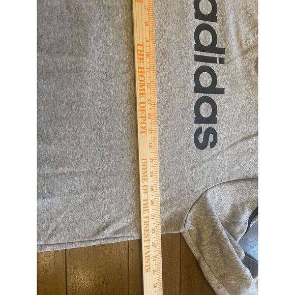 Adidas Men's Pullover Sweatshirt L Gray Cotton 3 Stripe Long Sleeve Crew Neck - Picture 7 of 7